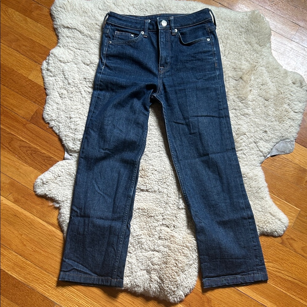 H&M straight high waist ankle jean